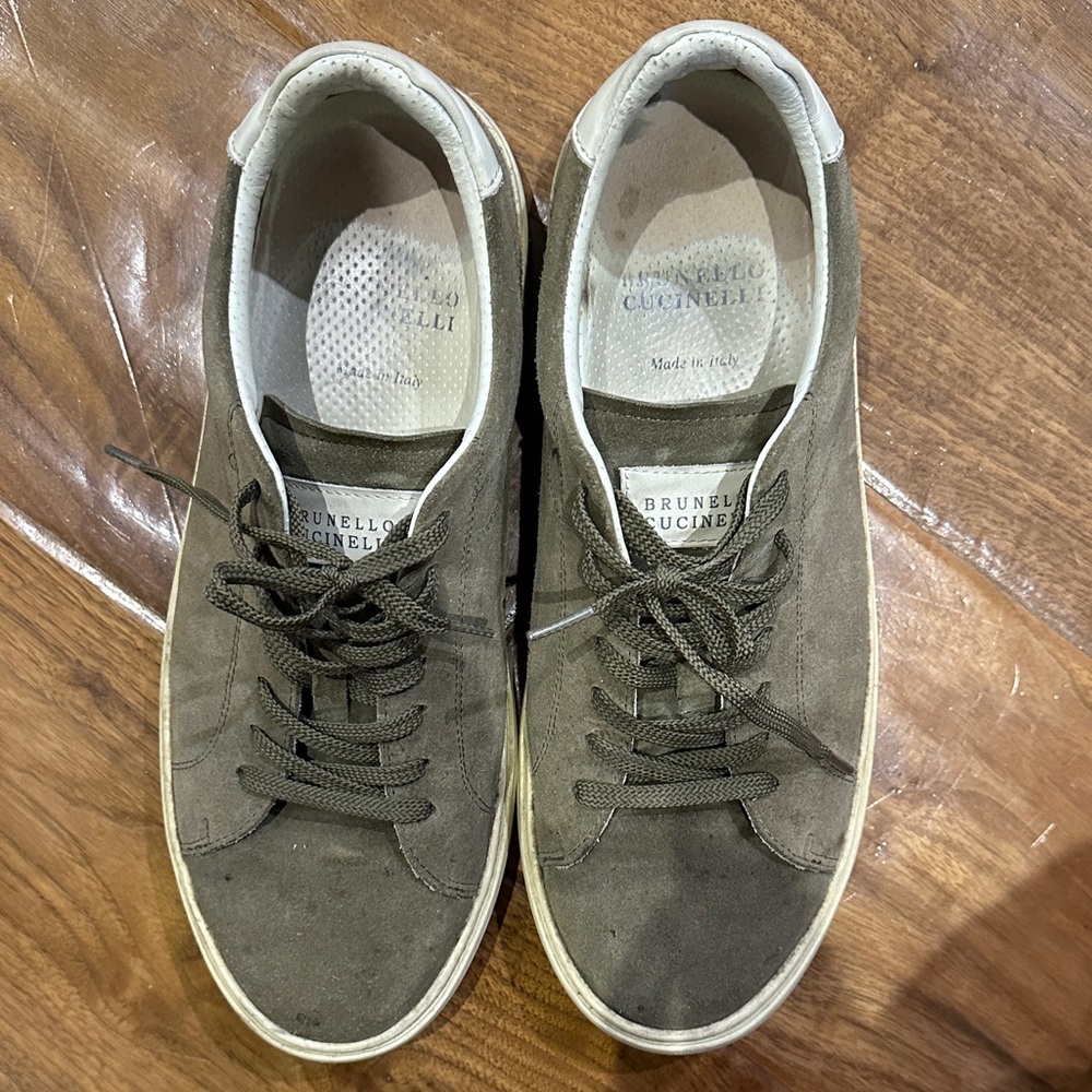 Brunello Cucinelli Men's Khaki Sneakers